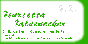 henrietta kaldenecker business card